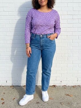 Vintage Magic Crush Top Petals Magic Scarf Purple Y2K Textured Stretch XL 2X 3X